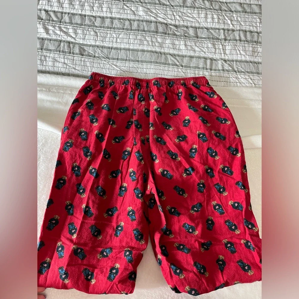 Vintage Polo Ralph Lauren Men’s Red Pajama Pants Polo Bear Lounge Sleep Pants - Picture 7 of 7
